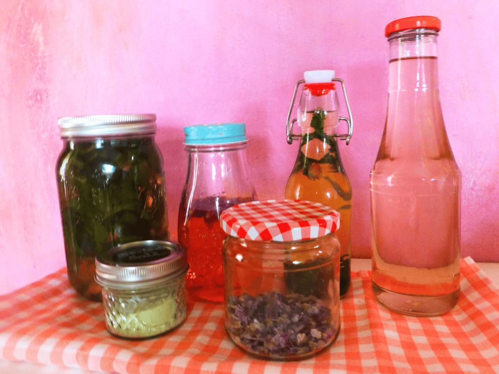 Wildblumen und Wildkräuter haltbar gemacht in Vorratsgläser